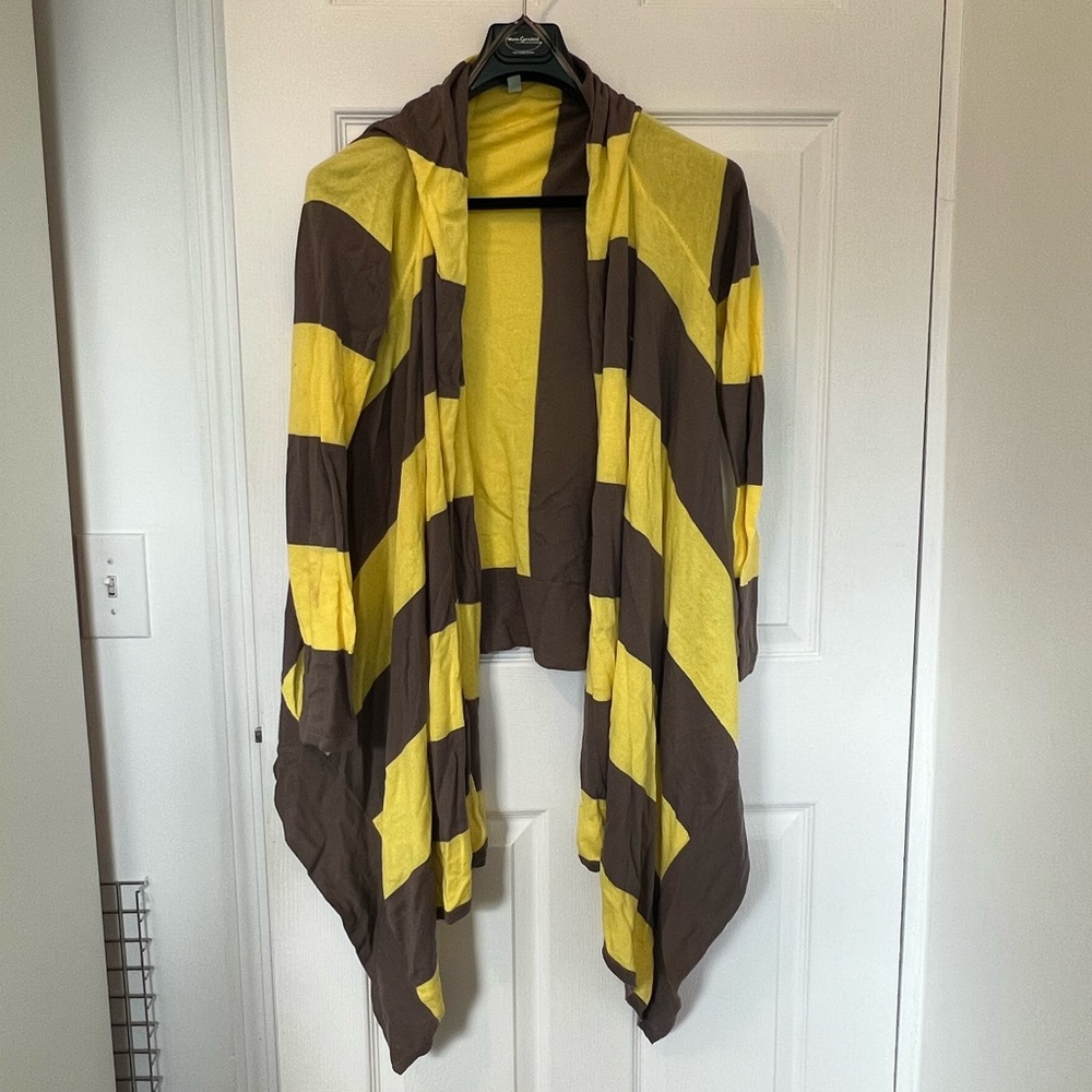 Striped open sweater